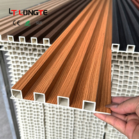 Panel de Pared de PVC WPC Ecológico, Alternativa a la Madera, para Interiores y Exteriores, Revestimiento de Pared de Material Compuesto de Madera y Plástico WPC Acanalado