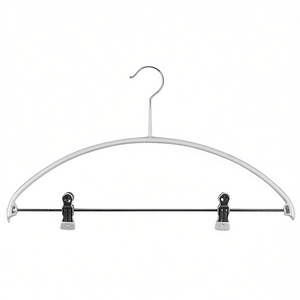 Colgador de ropa Mawa Economic Combination con gancho de metal, 42 cm, plateado, con puente metálico y 2 clips, paquete de 5 - Product Image 2