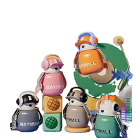 Bouteilles d'eau en plastique pour enfants de dessin animé mignon Kawaii bouteilles de motivation chapeau de Baseball écouteur ours tasses d'eau minérale tasses