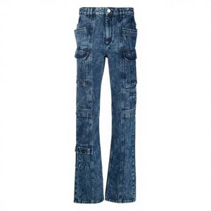 Nuevos Pantalones Vaqueros Cargo de Pierna Recta y Cintura Alta para Mujer, Estilo Urbano, Casuales, Cómodos, 100% Algodón - Product Image 1