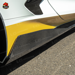 Kit carrosserie CB en fibre de carbone pour Chevrolet <span class=keywords><strong>Corvette</strong></span> C8, accessoires de lifting avec lèvre avant, aileron arrière, jupes latérales - Product Image 6