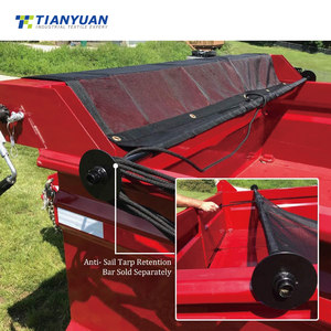 Kit de rouleau de bâche manuel <span class=keywords><strong>à</strong></span> manivelle pour benne de camion benne <span class=keywords><strong>à</strong></span> ordures avec bâche en maille PVC 7' x 14' (double poche) - Product Image 3