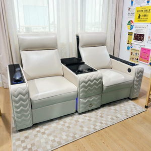 كرسي سينما كهربائي كبير الحجم فاخر ، كرسي مسرح كهربائي من جلد نابا ، أثاث مسرح كهربائي ، وحدة تحكم متوسطة لغرفة المعيشة ، فيلم شهير - Product Image 2