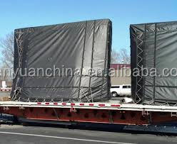 Bâche en bois de 24' <span class=keywords><strong>x</strong></span> 27' super légère de 11 oz, chute de 8 pieds - Bâche de plateau de camion - Vinyle noir imperméable anti-déchirure - Product Image 5