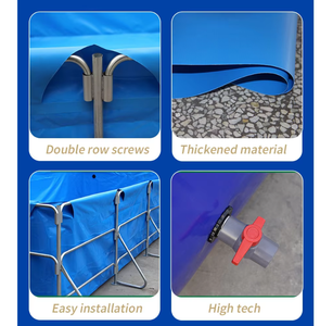 Bassin d'eau en toile de PVC industrielle et support en <span class=keywords><strong>acier</strong></span> <span class=keywords><strong>galvanisé</strong></span> - Aquaculture et contrôle des inondations/sécheresses - Product Image 3