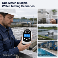 Fotómetro Portátil de Cloro Libre, Analizador Digital de Cloro Residual en Agua con Reactivo en Polvo DPD para Tratamiento de Agua