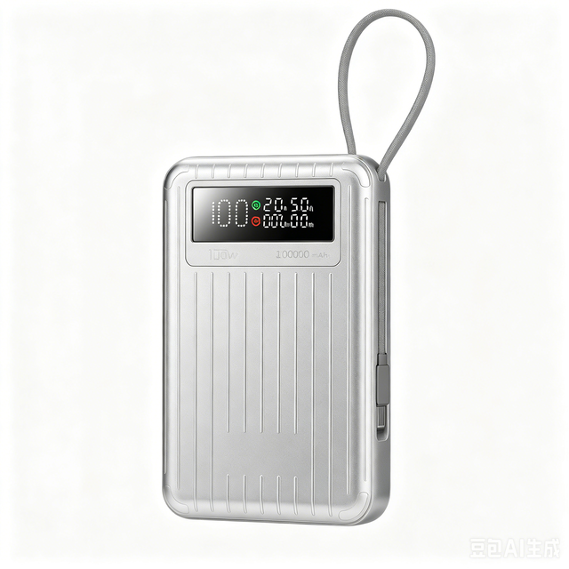 PD 100W Laptop Fast Charging Power Bank 20000mAh Large Capacity ABS Built-in Cable Digital Display Portable Mobile Power Supply