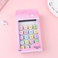 Mini-calculatrice portable multifonction super mignonne - Couleurs dégradées (violet/bleu/jaune) à piles