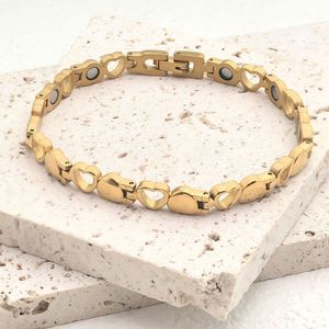 Pulsera Magnética de Acero Inoxidable con Baño al Vacío, Diseño de Corazón 4 en 1, para Hombre y Mujer, Tricolor, Joyería de Moda - Product Image 5