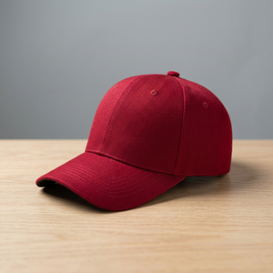 Casquette de baseball unisexe rouge en sergé de coton à 6 panneaux, ajustable, décontractée pour adultes - Product Image 4