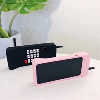 Coque de téléphone portable en silicone 3D rétro cellulaire classique pour iPhone 12, style rétro mignon, coque en silicone souple pour iPhone 11/12/13/8