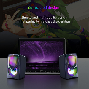 JERTECH S9 Oficina doméstica Plástico Mini USB 2,0 Altavoces PC portátil 7 colores Luz LED Audio digital Altavoz de escritorio con cable - Product Image 3