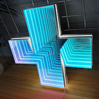 Enseigne publicitaire personnalisée 3D LED à effet miroir infini, lettres lumineuses Abyss, enseigne néon Infinity pour magasins, maisons, hôtels