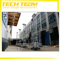 Tour de support d'affichage TECHTEAM en alliage d'aluminium 6082-T6, capacité de charge 1000 kg, hauteur max. 7,5 m pour événements extérieurs