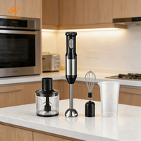 Mixeur plongeant électrique SHANGKAI, lames en acier inoxydable, sans BPA, qualité alimentaire, 240V, 6-en-1, pour écraser et presser les jus, design portable