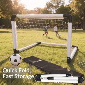 <span class=keywords><strong>But</strong></span> de football pliable, cadre portable, filet, entraînement intérieur/extérieur, équipement pour enfants, 90x60x60CM, toutes saisons - Product Image 1