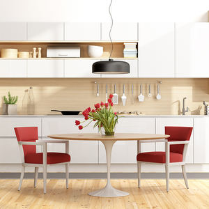 Armoire de <span class=keywords><strong>cuisine</strong></span> bleue haute brillance de style simple avec plinthe Sunmica et poignées fonctionnelles - Product Image 2