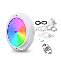 Lumière de piscine à film AC 12V, multicolore, remplie de résine ABS, étanche IP68, éclairage LED RGB sous-marin, télécommande à intensité variable