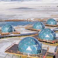 20ft glamping hôtel complexe igloo entièrement transparent verre bleu geo dôme tente maison