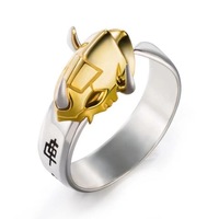 Nouvelles bagues unisexes pour couple, style punk cool et tendance, personnalisées, en alliage électroplaqué, Digimon Dragon Sword Garurumon Anime