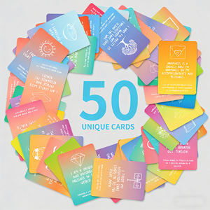 Cartes d'affirmation arc-en-ciel réutilisables en gros – Citations positives en papier pour cadeaux, auto-motivation et bien-être émotionnel - Product Image 1