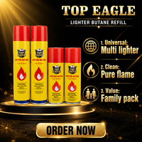 Pour EAGLE Commercial Wholesale Supply, briquet torche cylindrique classique en métal de 300 ml, recharge de gaz butane