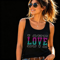 Transfert thermique personnalisé avec strass, design amour, pour t-shirt