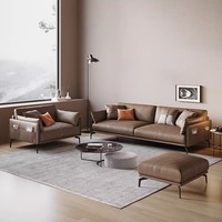 Ensemble de canapés de bureau modulables en cuir 2 places de style européen moderne et nordique Ateliers pour écoles d'accueil commerciales Bureaux à domicile