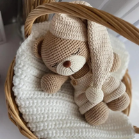 Ours Amigurumi Personnalisé en Crochet, Peluche Douce, Compagnon de Sommeil, Cadeau Personnalisé pour Baby Shower, Animal en Peluche Fait Main pour Enfants