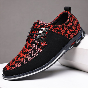 Chaussures décontractées pour hommes à la mode, bout rond, lacets, tige en textile respirant, semelle extérieure en caoutchouc, motif géométrique imprimé, style marche - Product Image 4