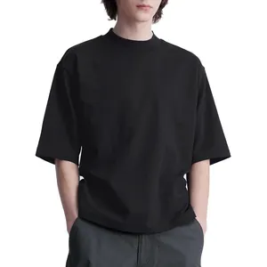 T-shirt classique surdimensionné à manches courtes et col rond de haute qualité personnalisé 100% coton respirant recadrée T-shirt Boxy hommes vente en gros