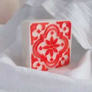 Moule à savon en silicone carré fait à la main 3D, moule de fabrication de savon à fleurs découpées en papier pour cadeaux de décoration de Festival de printemps