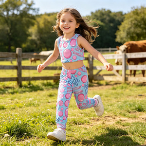 Conjunto de Chaleco y Pantalones Largos B13 para Niñas, Personalización Rápida de Estampados, Ropa de Bebé, Conjunto de Chaleco de Algodón - Product Image 4