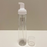 Flacon pompe à mousse transparent en stock Logo personnalisé en couleur Nettoyant pour le visage Savon liquide nettoyant Flacon pompe à mousse moussante transparente