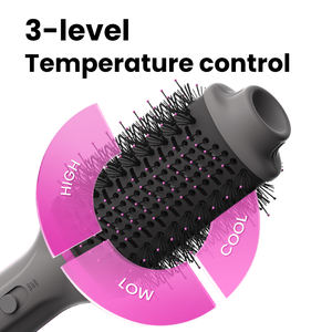 Brosse à air chaud électrique 2-en-1 haute vitesse, fer à friser rotatif, sèche-cheveux à moteur DC, peigne lisseur - Product Image 2