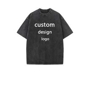 Custom Men's 260 Grams Heavy <b>Weight</b> <b>Blank</b> Black Jersey Cotton Silk Screen T-Shirt Oversized Casual Anti-Wrinkle Eco-Friendly - Product Image 1