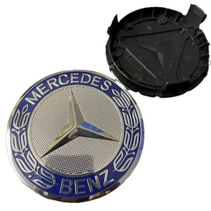 <span class=keywords><strong>Cache</strong></span>-<span class=keywords><strong>moyeu</strong></span> de roue noir 75 mm avec emblème bleu laurier, couvercle de remplacement d'origine pour <span class=keywords><strong>Mercedes</strong></span> Benz - Product Image 4