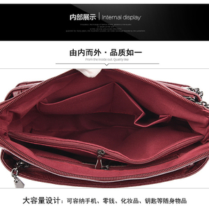 กระเป๋าแฟชั่นสตรีอเนกประสงค์สองชั้น กระเป๋าสะพายไหล่หนังนุ่มความจุขนาดใหญ่ - Product Image 6