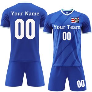Ensemble de maillots de football personnalisables blancs à col en V, manches courtes, impression par sublimation, évacuation de l'humidité, unisexe, pour équipes adultes - Product Image 3