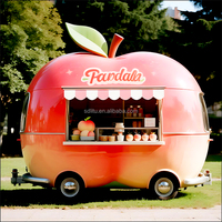 Fruit-Vorm Foodtruck Duurzaam Stalen Frame Food Kar Op Wielen Anti-Slip Trailer Commercieel Gebruik Van Stacaravan Te Koop
