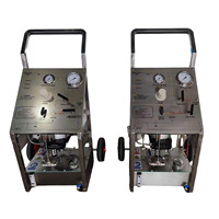 Système de pompe hydraulique pneumatique haute pression pour le test de tuyaux avec chariot et pompe de surpression mobile