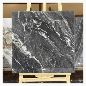 Carreaux de sol et de mur en céramique pour salle de bain, aspect marbre moderne, 60x60cm, gris poli, pour salle à manger - Product Image 5