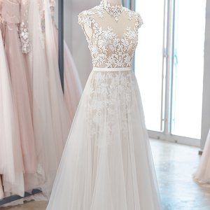 Jancember LSSG029 Beach High Neck Bridal <b>Wedding</b> Gowns <b>Dresses</b> for Girls - Product Image 1