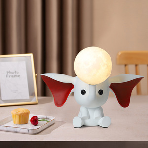 Creative Children Novelty Bedside <strong>Lamps</strong> Atmosphere Led Moon Light Re sin Cartoon <strong>Elephant</strong> <strong>Table</strong> <strong>Lamp</strong> - Product Image 3