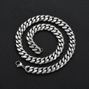 Chaîne cubaine à six pans de 12 mm, style Hip Hop, en acier inoxydable plaqué sous vide, avec fermoir mousqueton, large, Tanjing - Product Image 2