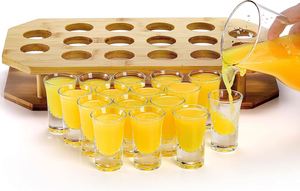 Support de rangement en bambou pour 16 verres à shot avec 16 verres à shot inclus - Product Image 6