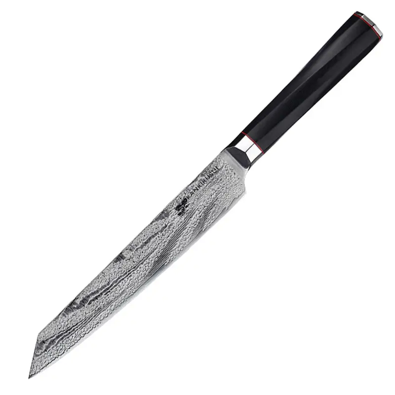 13 inç şam bıçak et kesim için G10 kolu Anti-skid dayanıklı dövme şerit çelik mutfak bıçağı