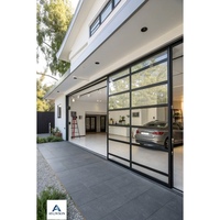 Porte de garage en verre trempé 3c anti-effraction 16X7" 9X7" à vue complète transparente, moderne, pour maison