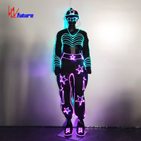 Costume d'étoile lumineuse unisexe Vêtements de danse de rue lumineuse et de performance Hip Hop pour Halloween Costumes lumineux
