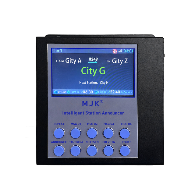MJK New Arrival Metal Black Bus Train Announcement System Broadcaster with GPS Automatic Bus Stop Announcer